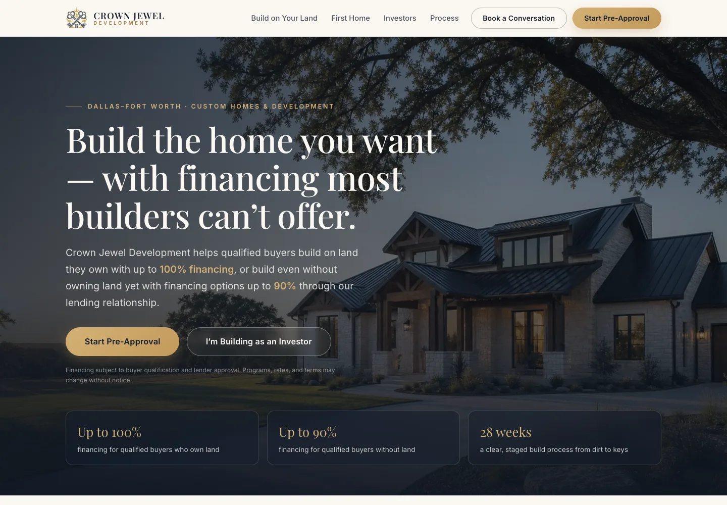 Crown Jewel Development homepage screenshot